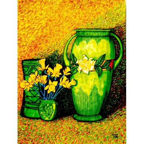 3 Vases With Daffodils