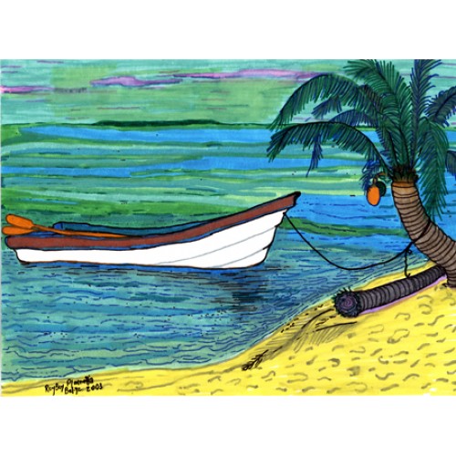 Boat Moored to a Palm